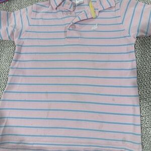 TBBC boys pink and blue striped polo